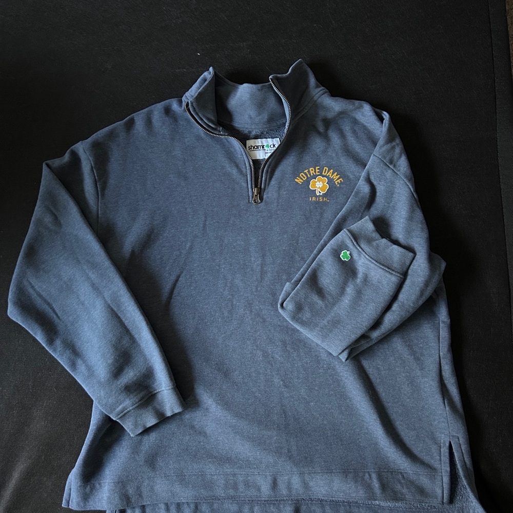 Notre Dame Navy Zip-Up Sweater